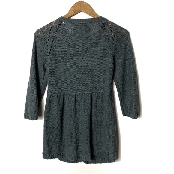 Lager 157 Knit 3/4 Sleeve Button Up Cardigan Blue - Picture 2 of 5